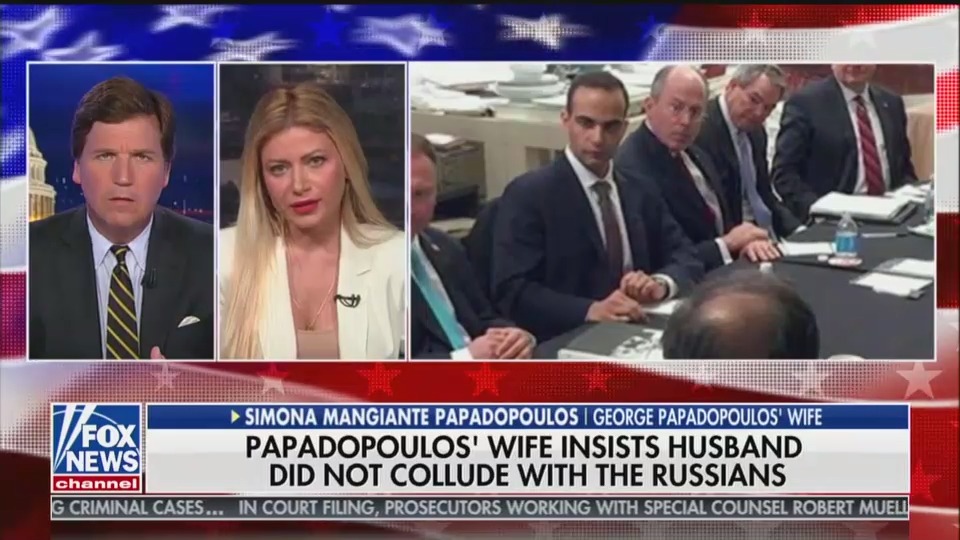 Simona Mangiante, George Papadopoulos' wife, pleads with President Trump to pardon her husband, claiming he is innocent and did not collude with the Russians. (CREDIT: FOX NEWS, SCREENSHOT)