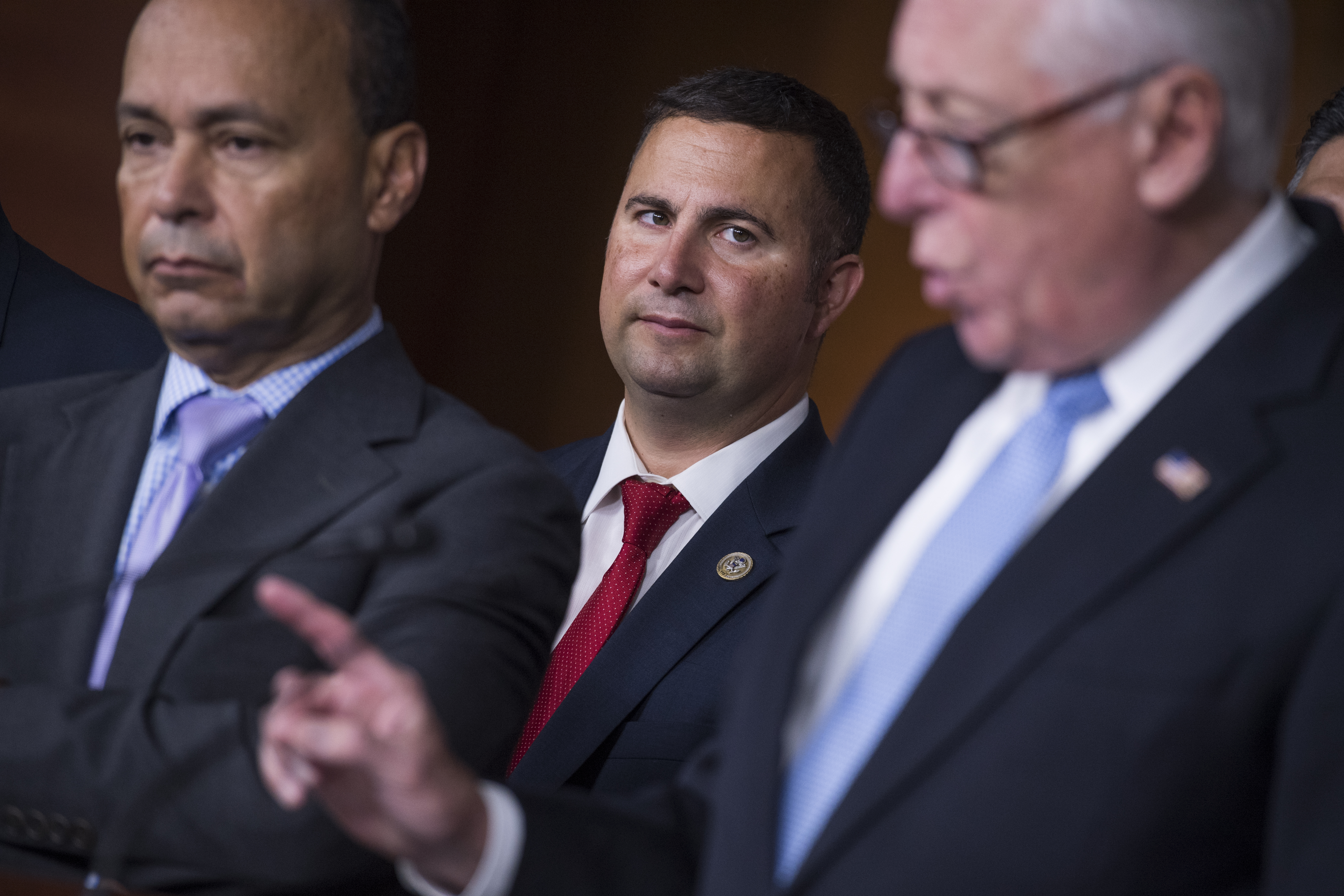 Rep. Darren Soto, D-Fla., attends a news conference in the CVC with House democrats to call for immediate assistance for victims of Hurricane Maria in Puerto Rico and the Virgin Islands on September 28, 2017. (Photo By Tom Williams/CQ Roll Call)