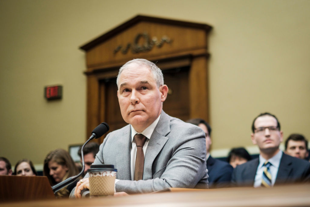 Environmental Protection Agency Administrator Scott Pruitt testifies before the House Energy and Commerce Committee about the mission of the U.S. Environmental Protection Agency on December 7, 2017 in Washington, DC. (Credit Pete Marovich/Getty Images)