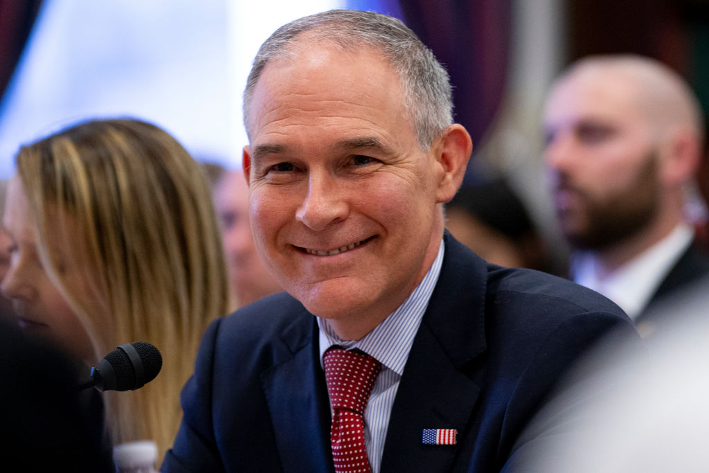 EPA Administrator Scott Pruitt testifies before the House Appropriations Committee during a hearing on the 2019 Fiscal Year EPA budget at the Capitol on April 26, 2018 in Washington, DC. (CREDIT: Alex Edelman/Getty Images)