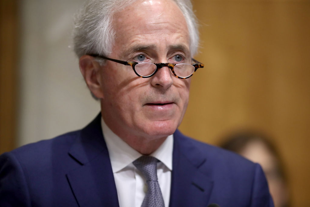 FILE PICTURE: Senate Foreign Relations Committee Chairman Bob Corker (D-TN) delivers opening remarks during a hearing with U.S. Secretary of State Mike Pompeo in the Dirksen Senate Office Building on Capitol Hill May 24, 2018 in Washington, DC. (Photo by Chip Somodevilla/Getty Images)