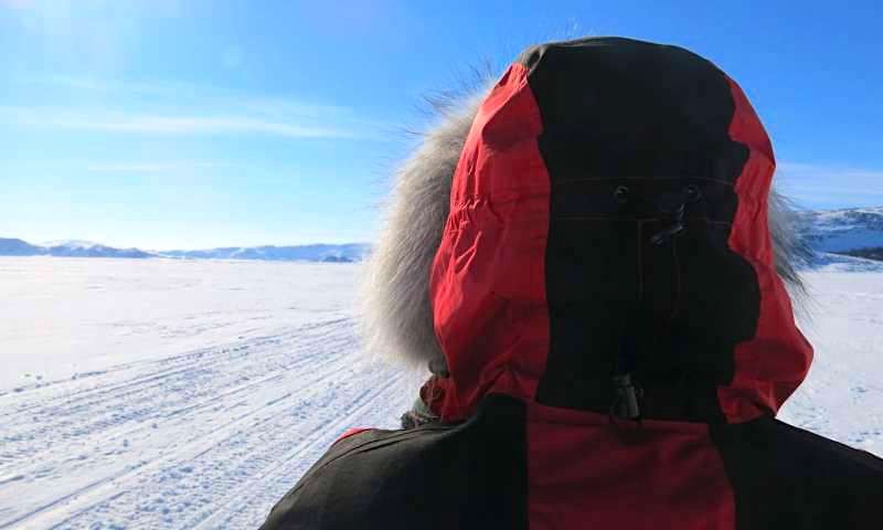 Crossing an increasingly unfamiliar landscape in Nain, Canada. CREDIT: Ashlee Cunsolo