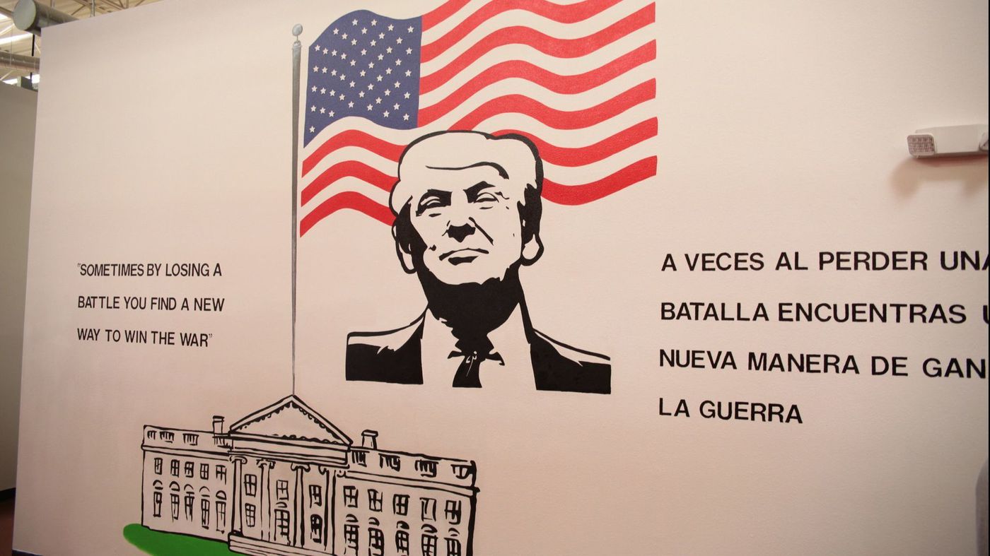 Murals of presidents adorn the walls of a Brownsville, Texas shelter where approximately 1,500 migrant children are currently detained. (Photo: U.S. Department of Health and Human Services)