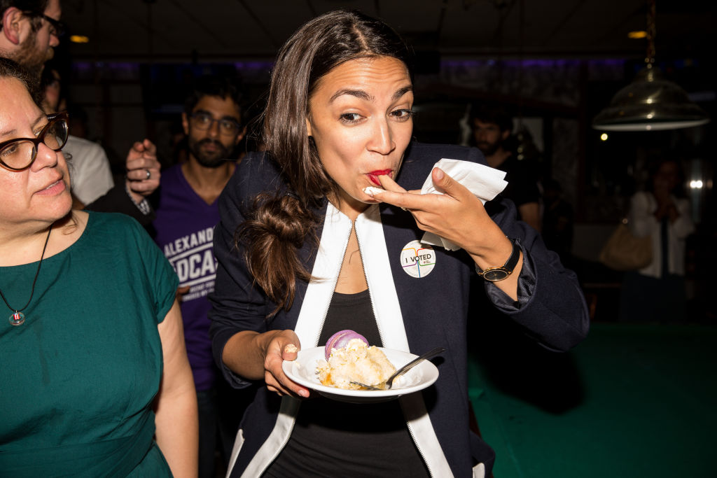 Alexandria Ocasio-Cortez at her victory party on June 26, 2018. (Scott Heins/Getty Images)