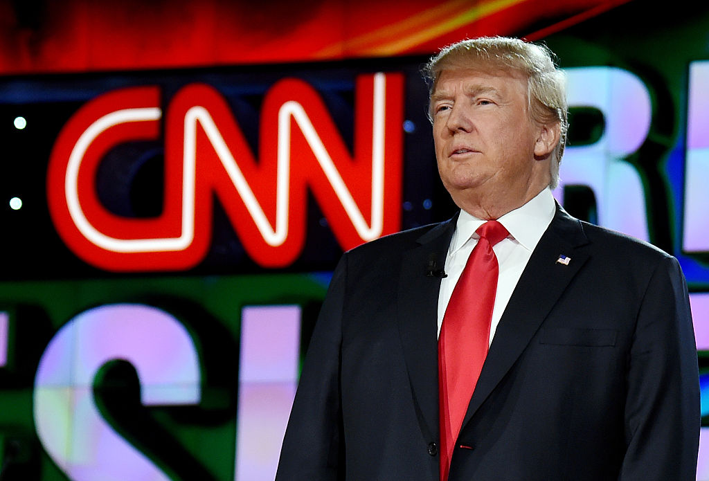 Donald Trump is introduced during the CNN presidential debate at The Venetian Las Vegas on December 15, 2015. (Ethan Miller/Getty Images)