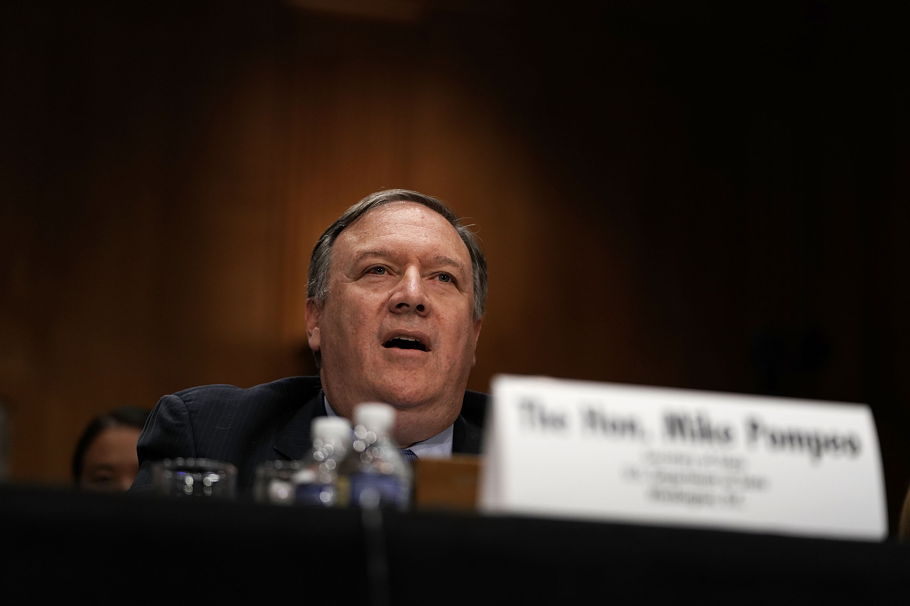 Mike Pompeo testifies during a hearing before Senate Foreign Relations Committee July 25, 2018 on Capitol Hill in Washington, DC. CREDIT: Alex Wong/Getty Images.