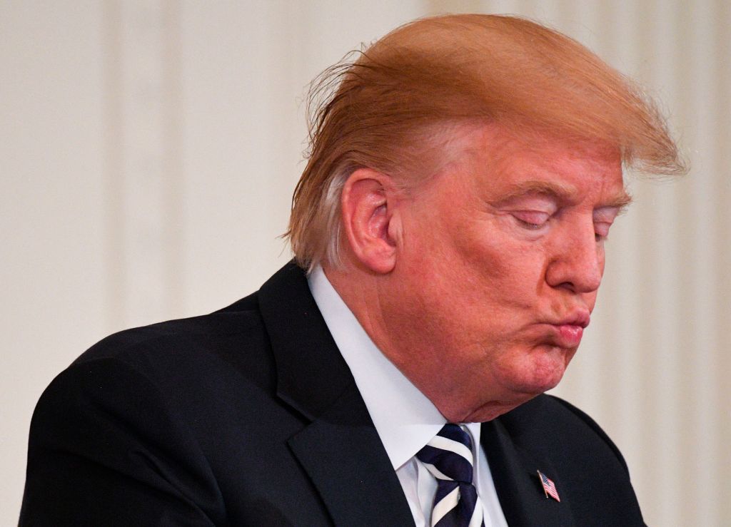 TRUMP ON MONDAY. (CREDIT: JIM WATSON/AFP/Getty Images)