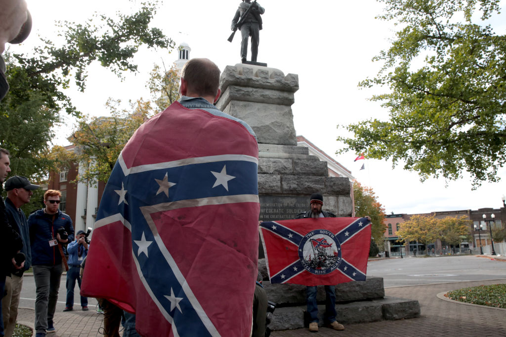 Racist neo-Confederates are looking for help from their 'Russian friends' yet again. CREDIT: GETTY / SCOTT OLSON