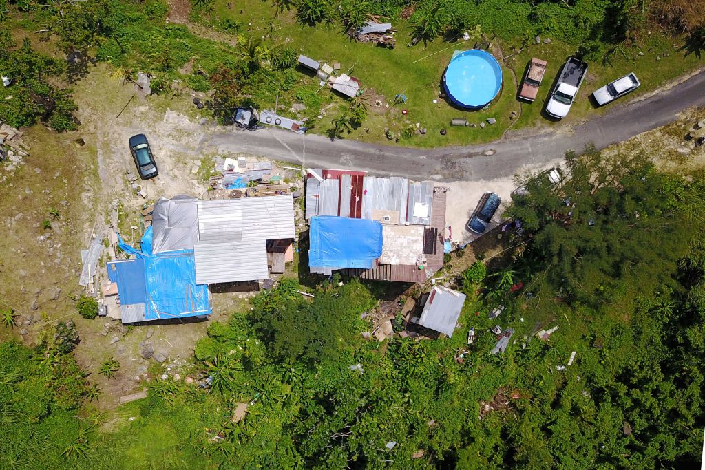 A house that was destroyed by Hurricane Maria is seen in the way of reparations six months after the Hurricane affected the island in Corozal, Puerto Rico, on Sunday, March 18, 2018.
CREDIT: RICARDO ARDUENGO/AFP/Getty Images