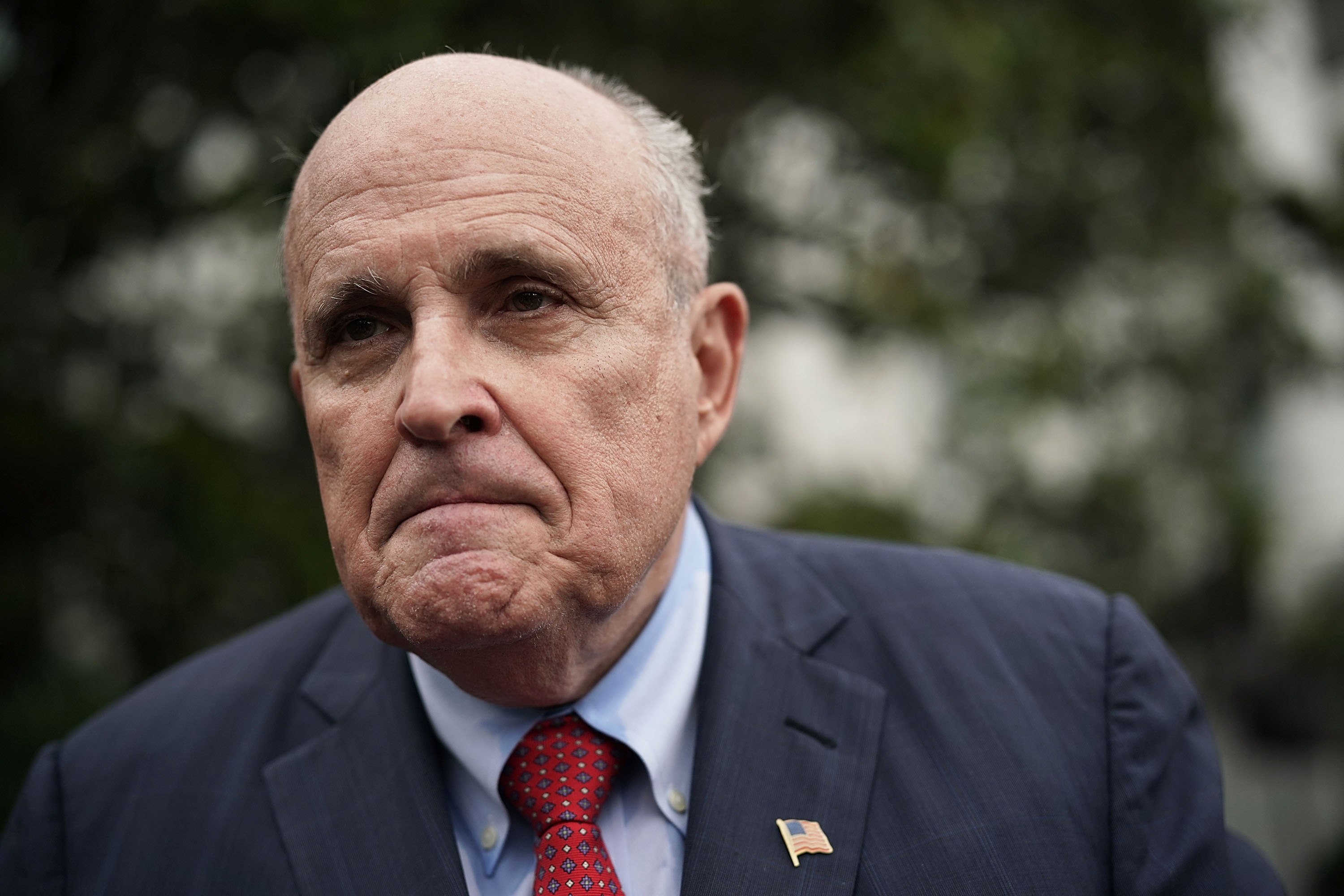 WASHINGTON, DC - MAY 30: Rudy Giuliani, former New York City mayor and current lawyer for U.S. President Donald Trump, speaks to members of the media during a White House Sports and Fitness Day at the South Lawn of the White House May 30, 2018 in Washington, DC. President Trump hosted the event to encourage children to participate in sports and make youth sports more accessible to economically disadvantaged students. (Photo by Alex Wong/Getty Images)