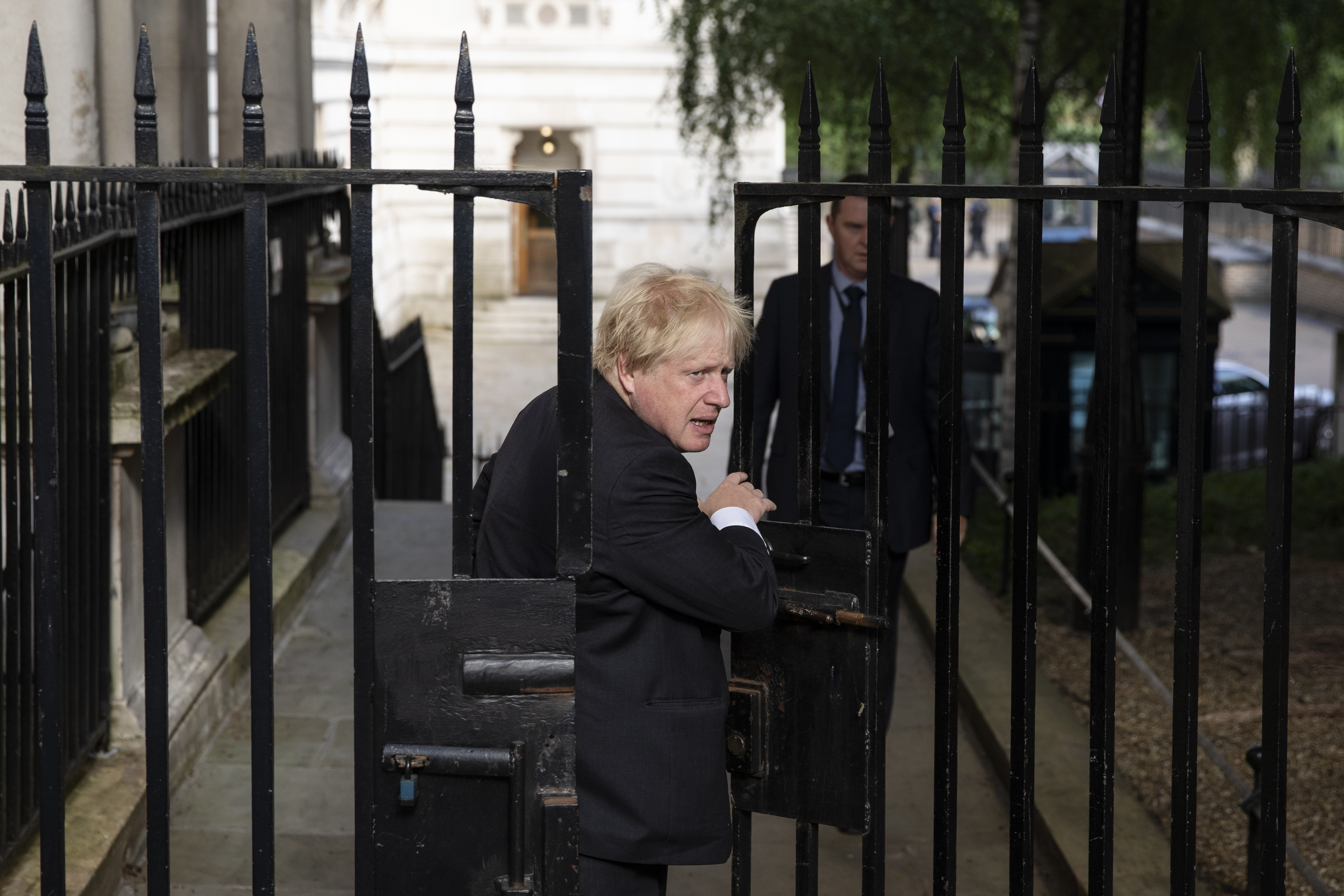 Foreign Secretary Boris Johnson arrives at Downing Street ahead of the weekly cabinet meeting on July 3, 2018 in London, England. (CREDIT: Dan Kitwood/Getty Images)