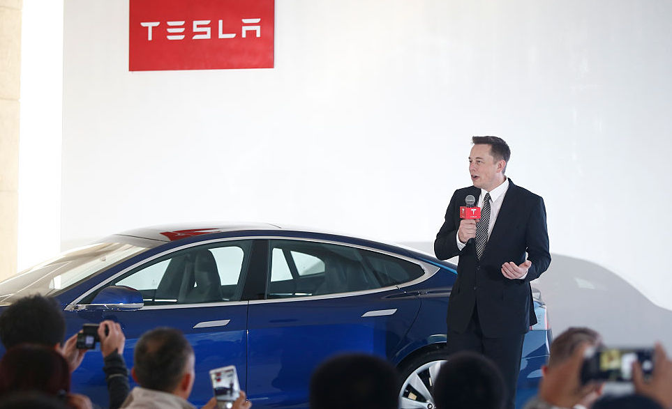 Tesla CEO Elon Musk at a press conference in Beijing, China October 2015. CREDIT: VCG/VCG via Getty Images.
