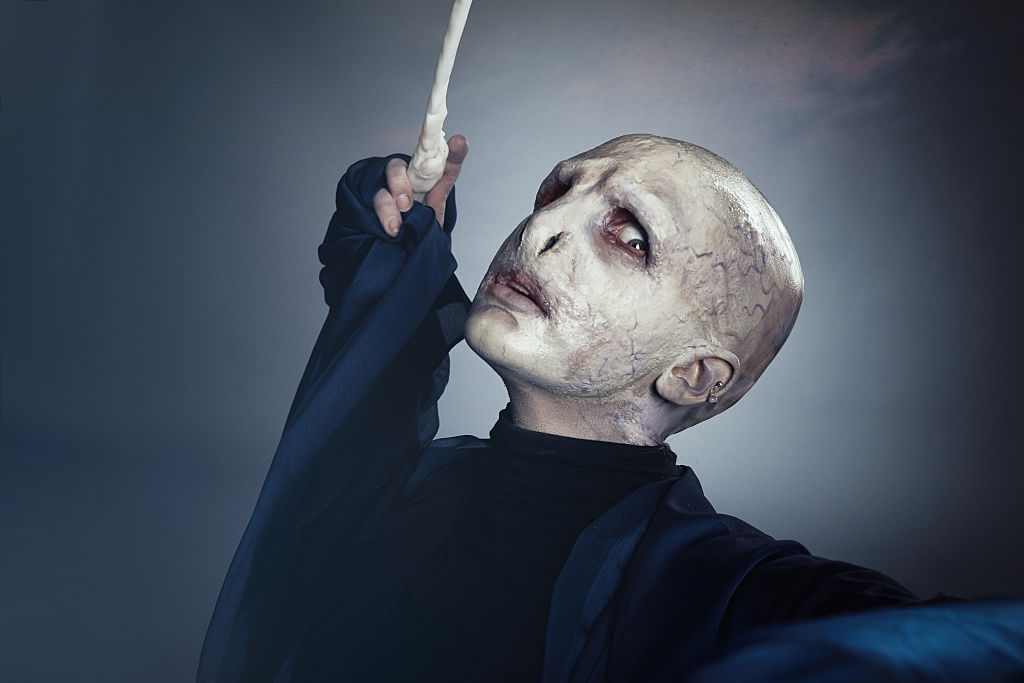 Make-up artist Ellinor Rosander transforms herself into Harry Potter's enemy Lord Voldemort, in Sweden, February 2016. CREDIT: Ellimacs / Barcroft Images / Barcroft Media via Getty Images