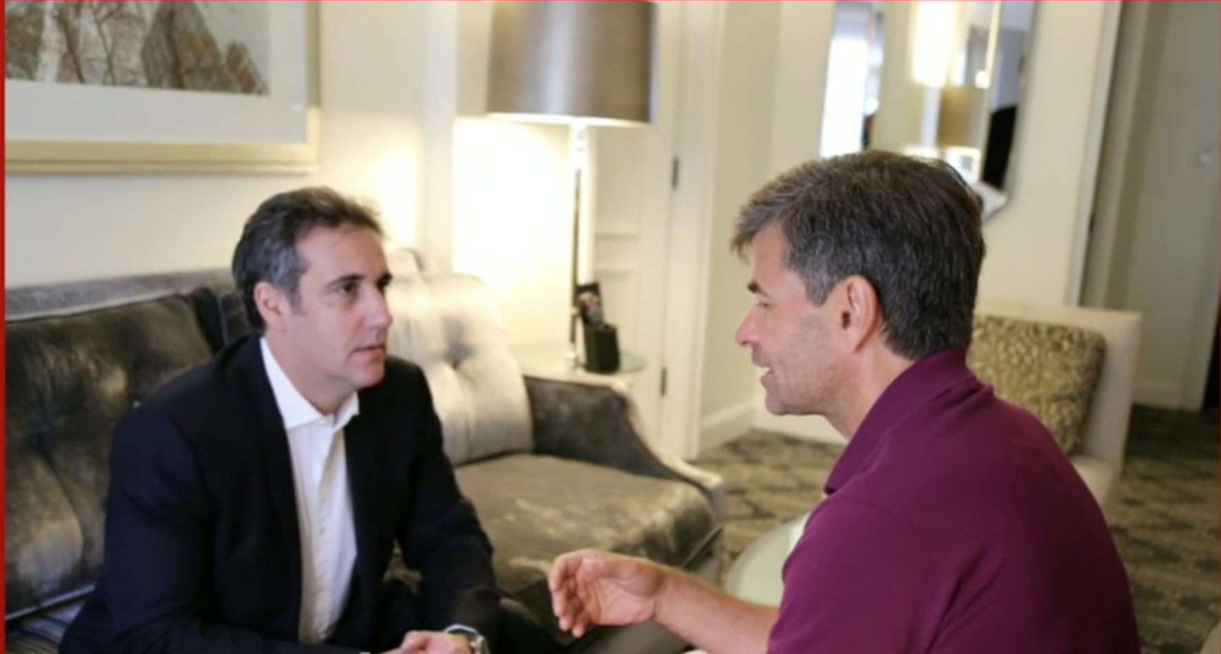 Michael Cohen interviewed by ABC News' George Stephanopoulos. CREDIT: Screenshot of ABC News video