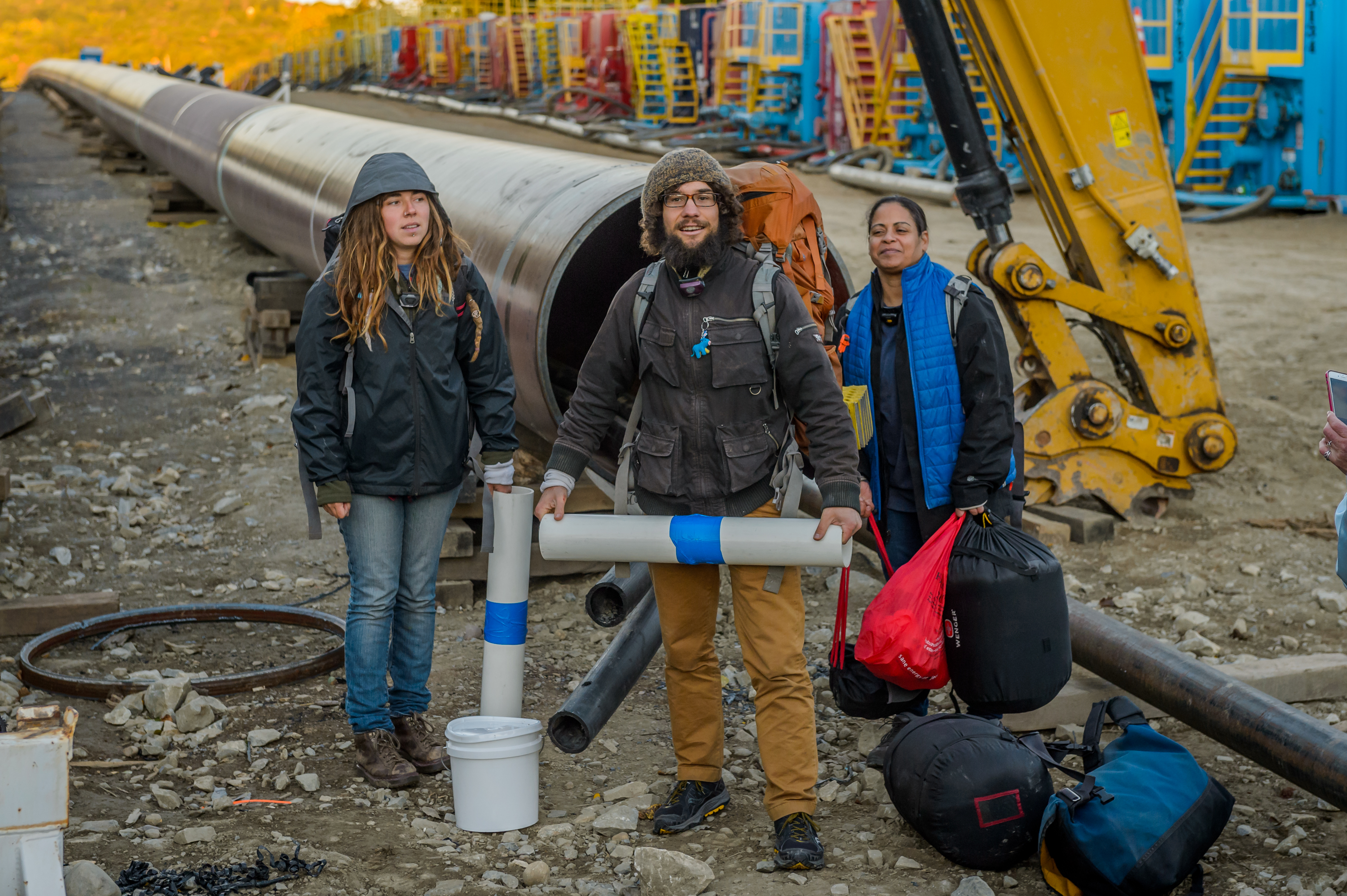 Four people protest construction of Spectra Energys AIM Pipeline in VERPLANCK, NEW YORK on October 10, 2016. CREDIT: Erik McGregor/Pacific Press/LightRocket via Getty Images