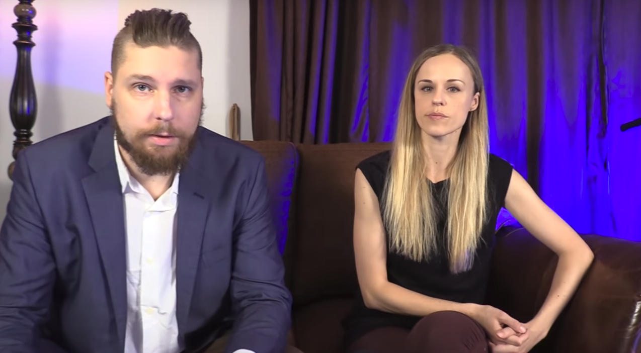 Red Ice, consisting of Lana Lokteff (right) and her husband Henrik Palmgren (left). (Credit: YouTube)