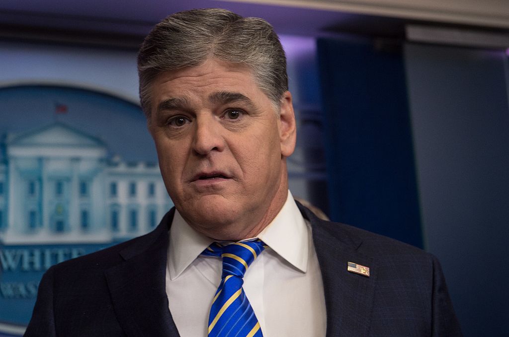 Fox News' Sean Hannity visits the White House briefing room on January 24, 2017. (NICHOLAS KAMM/AFP/Getty Images)
