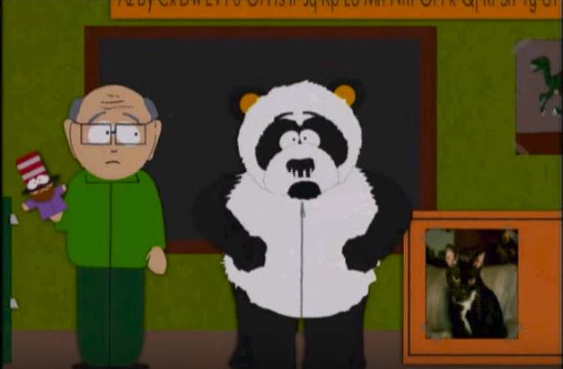 Petey the Sexual Harassment Panda appeared in a 1999 episode of South Park.