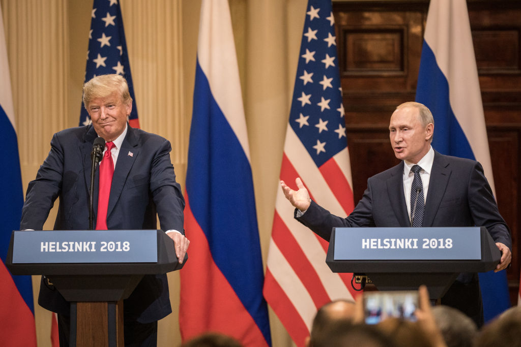 Republicans largely condemned President Trump Monday afternoon, following a joint press conference with Russian President Vladimir Putin. During the press conference, Trump said he believed Putin's claim that he had nothing to do with the 2016 election hacking. (PHOTO CREDIT: Chris McGrath/Getty Images)