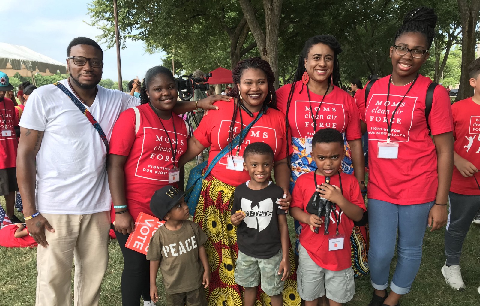 Breath is Lyfe organizer Misti O’Quinn with her family at the rally. CREDIT: Nexus Media