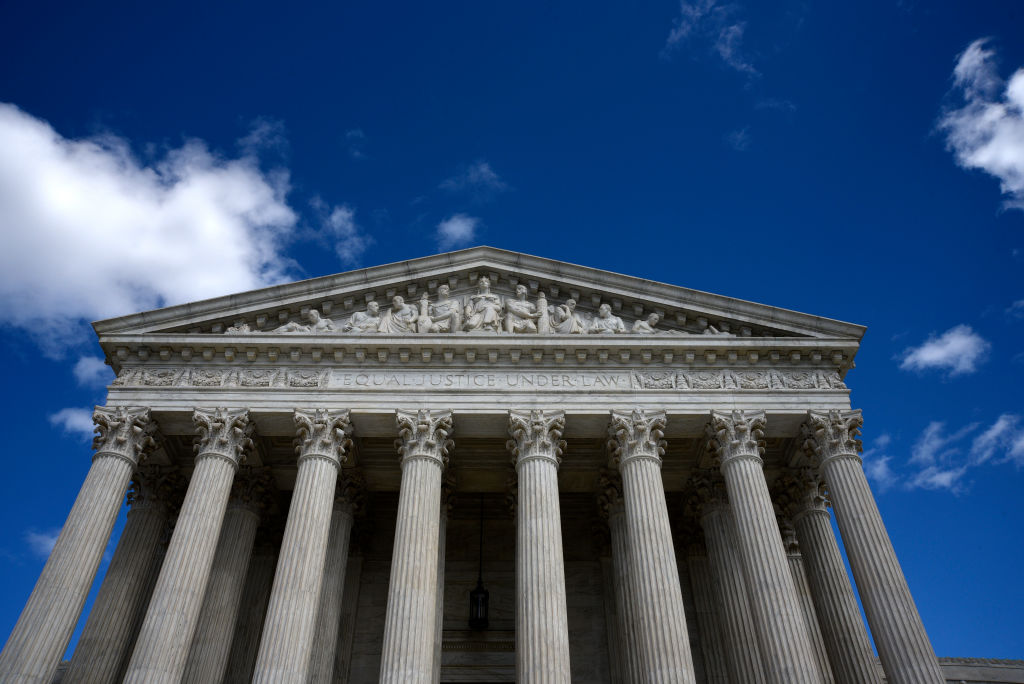 The U.S. Supreme Court Building in Washington, D.C., is the seat of the Supreme Court of the United States and the Judicial Branch of government. (Credit: Getty Images)