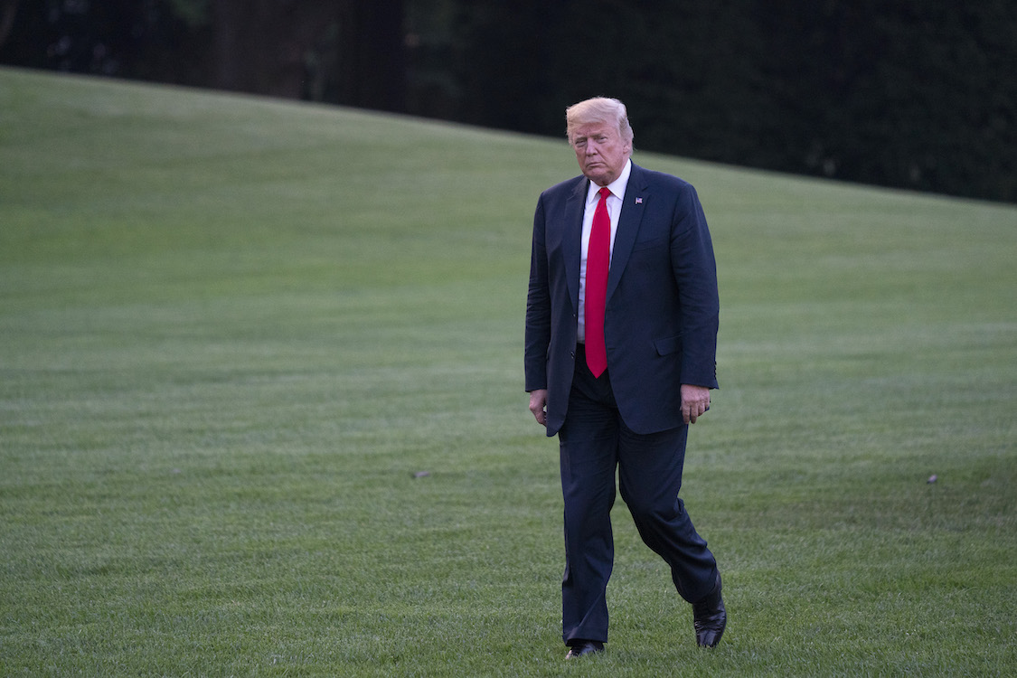 President Donald J. Trump returns to the White House on July 26, 2018 in Washington, DC. CREDIT: Chris Kleponis-Pool/Getty Images