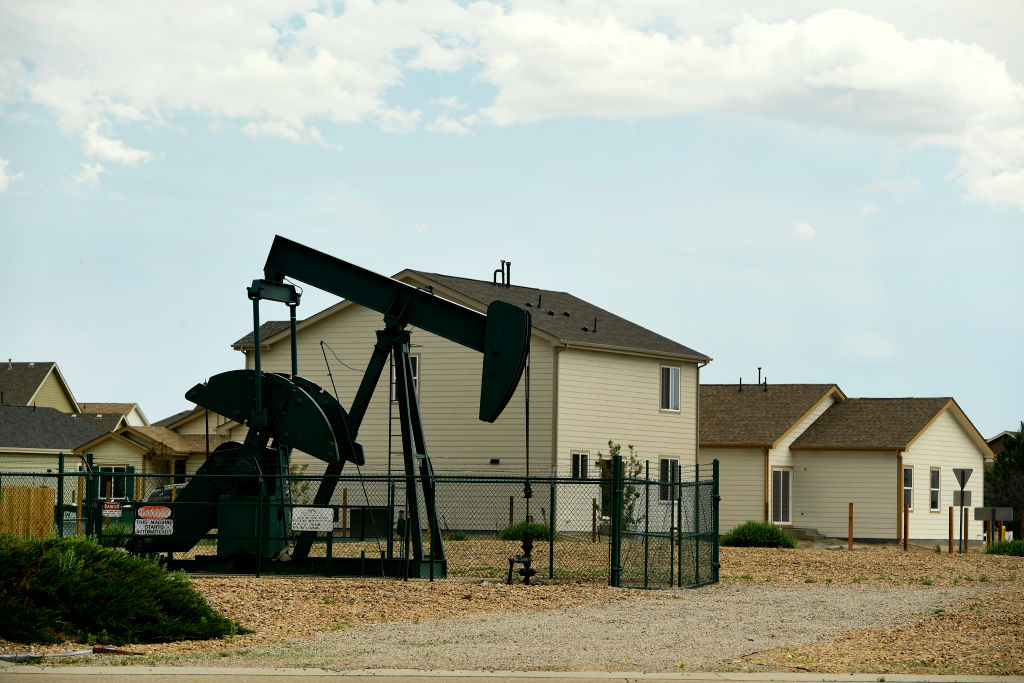Gas and oil development, exploration and fracking operations are colliding more and more with subdivision and housing developments as the front range continues to grow. (Credit: Helen H. Richardson/The Denver Post via Getty Images)