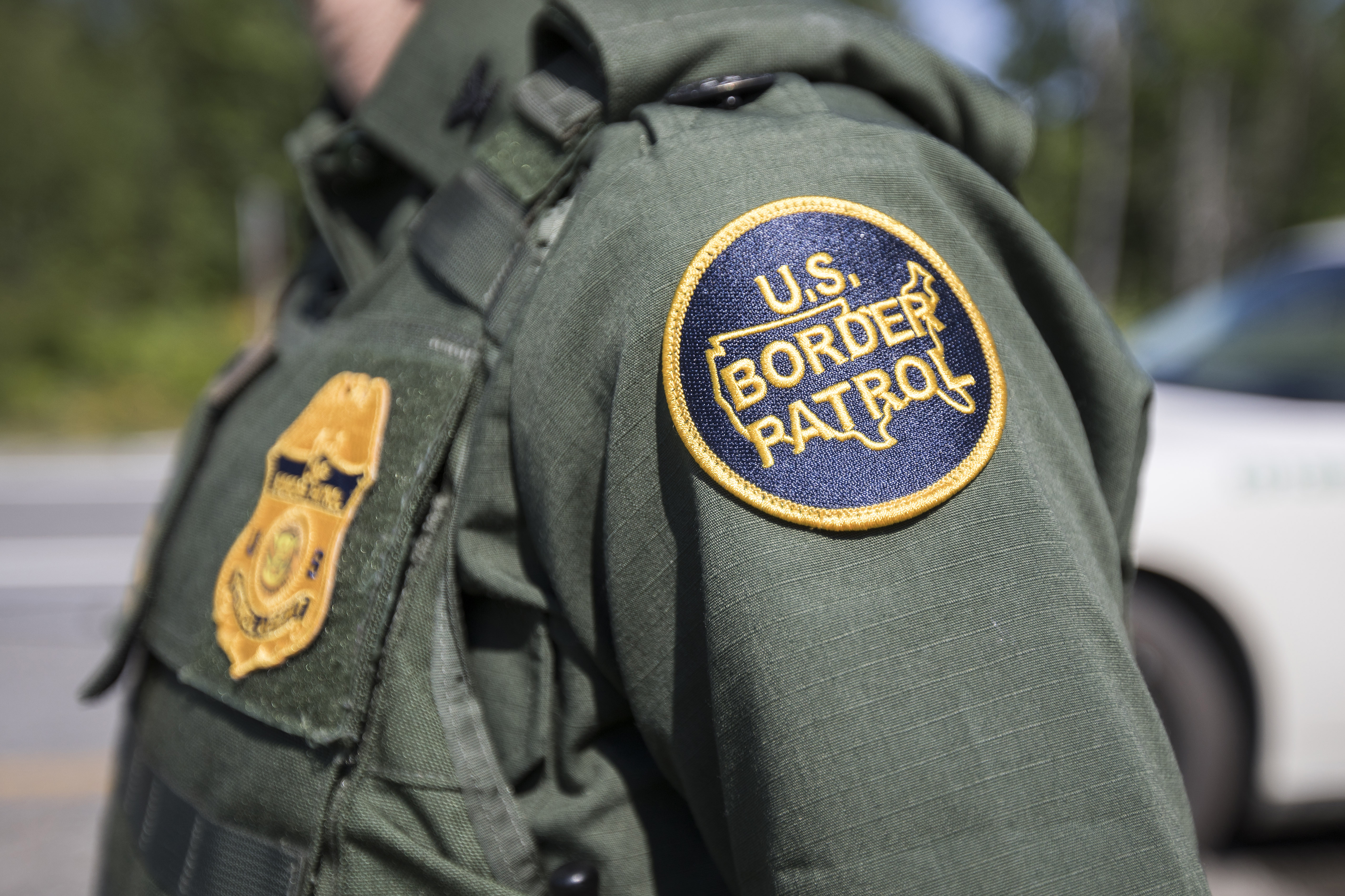 A patch on the uniform of a U.S. Border Patrol agent at a highway checkpoint on August 1, 2018 in West Enfield, Maine. CREDIT: Scott Eisen/Getty Images