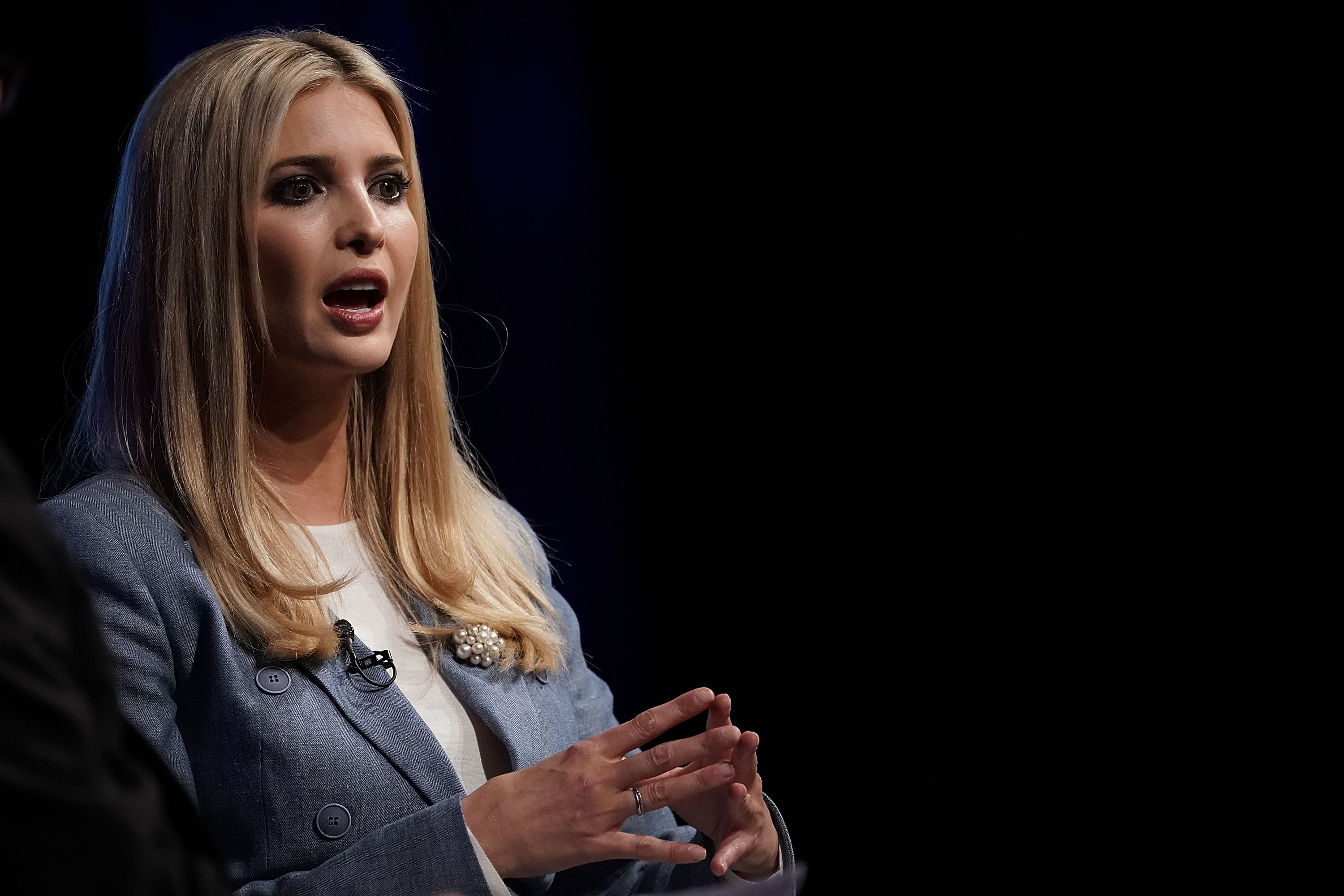 Ivanka Trump, White House adviser and daughter of President Donald Trump, speaks during an Axios360 News Shapers event August 2, 2018 at the Newseum in Washington, DC. Axios held the event to discuss workforce development and 'news of the day.' (Photo by Alex Wong/Getty Images)