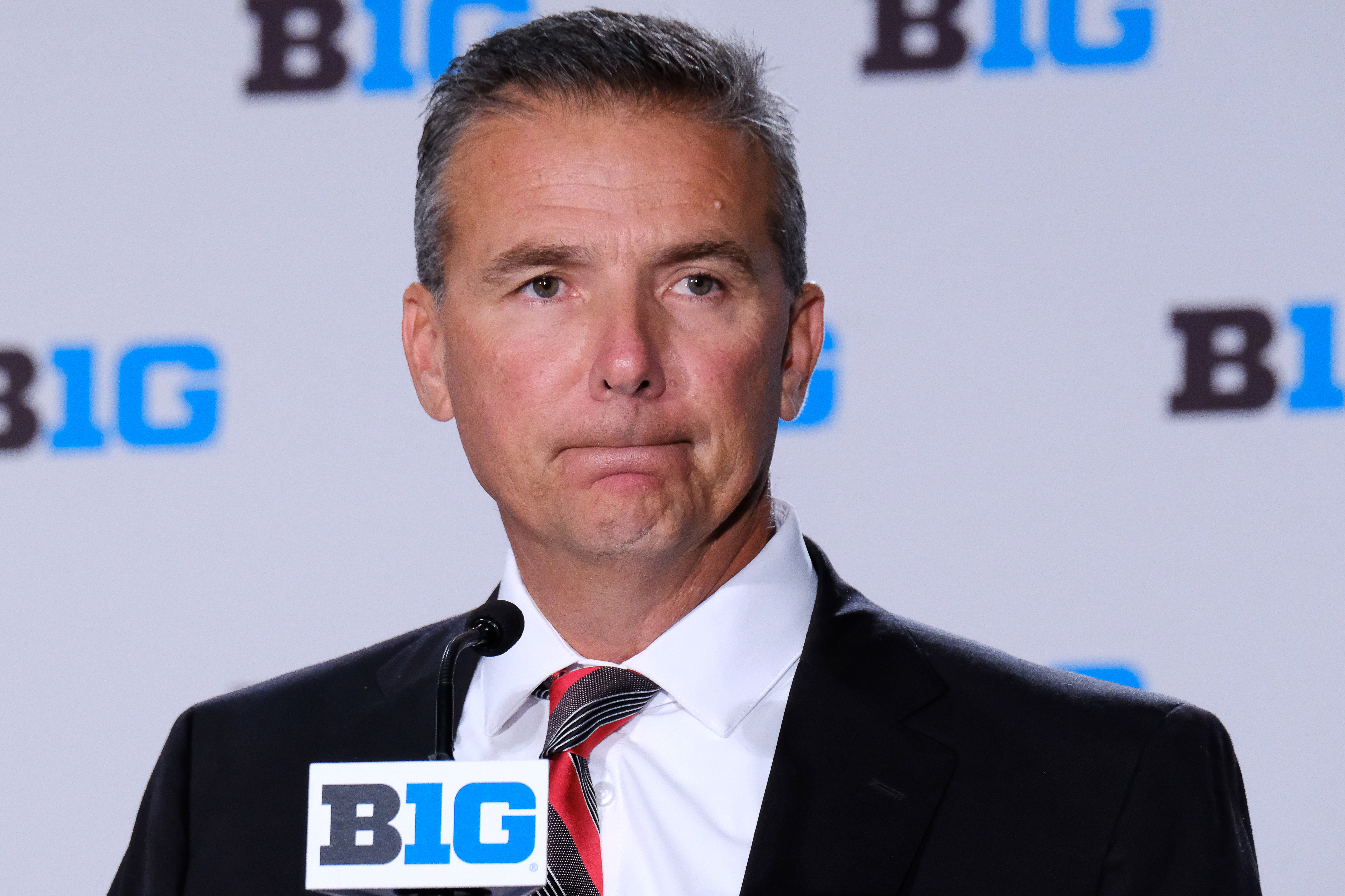 CHICAGO, IL - JULY 24: Ohio State Football head coach Urban Meyer speaks to the media during the Big Ten Football Media Days event on July 24, 2018 at the Chicago Marriott Downtown Magnificent Mile in Chicago, Illinois. (Photo by Robin Alam/Icon Sportswire via Getty Images)
