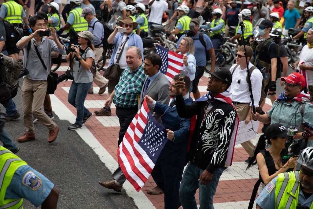Things go from embarrassing to even more embarrassing for white supremacist leaders after last week's rally. CREDIT: ANADOLU AGENCY / GETTY