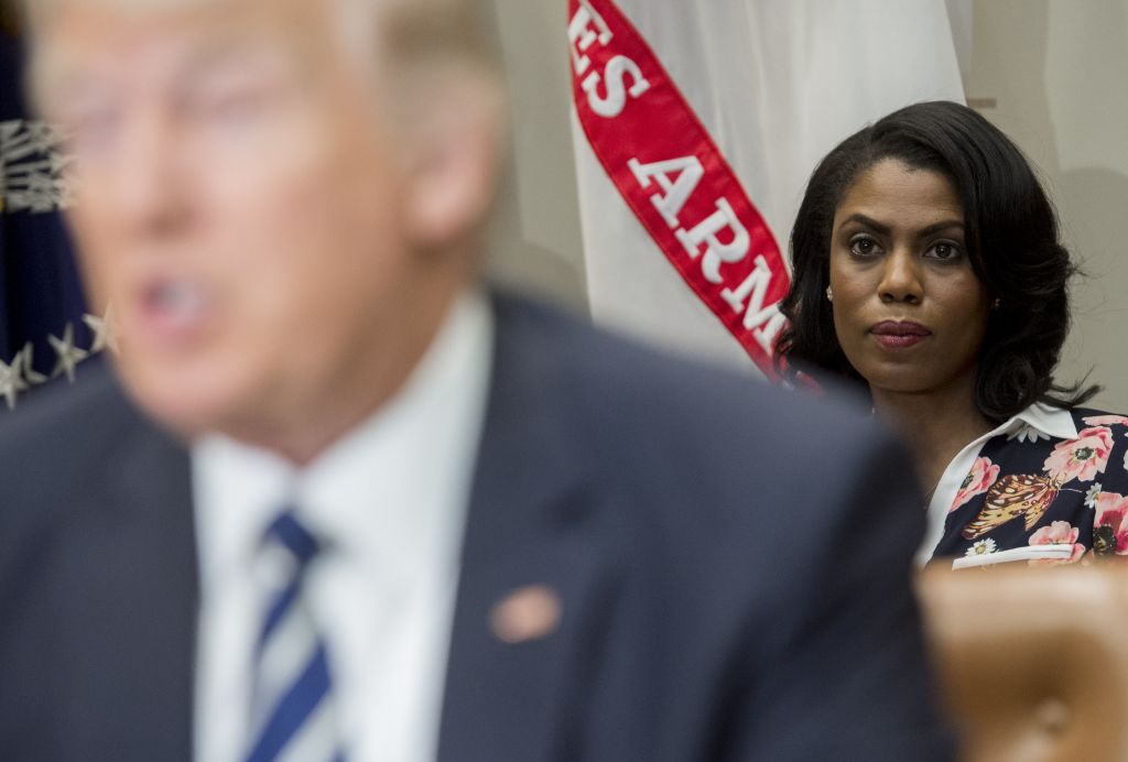 OMAROSA AND TRUMP IN FEBRUARY 2017: (CREDIT: SAUL LOEB/AFP/Getty Images)