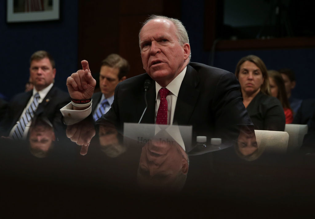 WASHINGTON, DC - MAY 23: Former Director of the U.S. Central Intelligence Agency (CIA) John Brennan testifies before the House Permanent Select Committee on Intelligence on Capitol Hill (Photo by Alex Wong/Getty Images)
