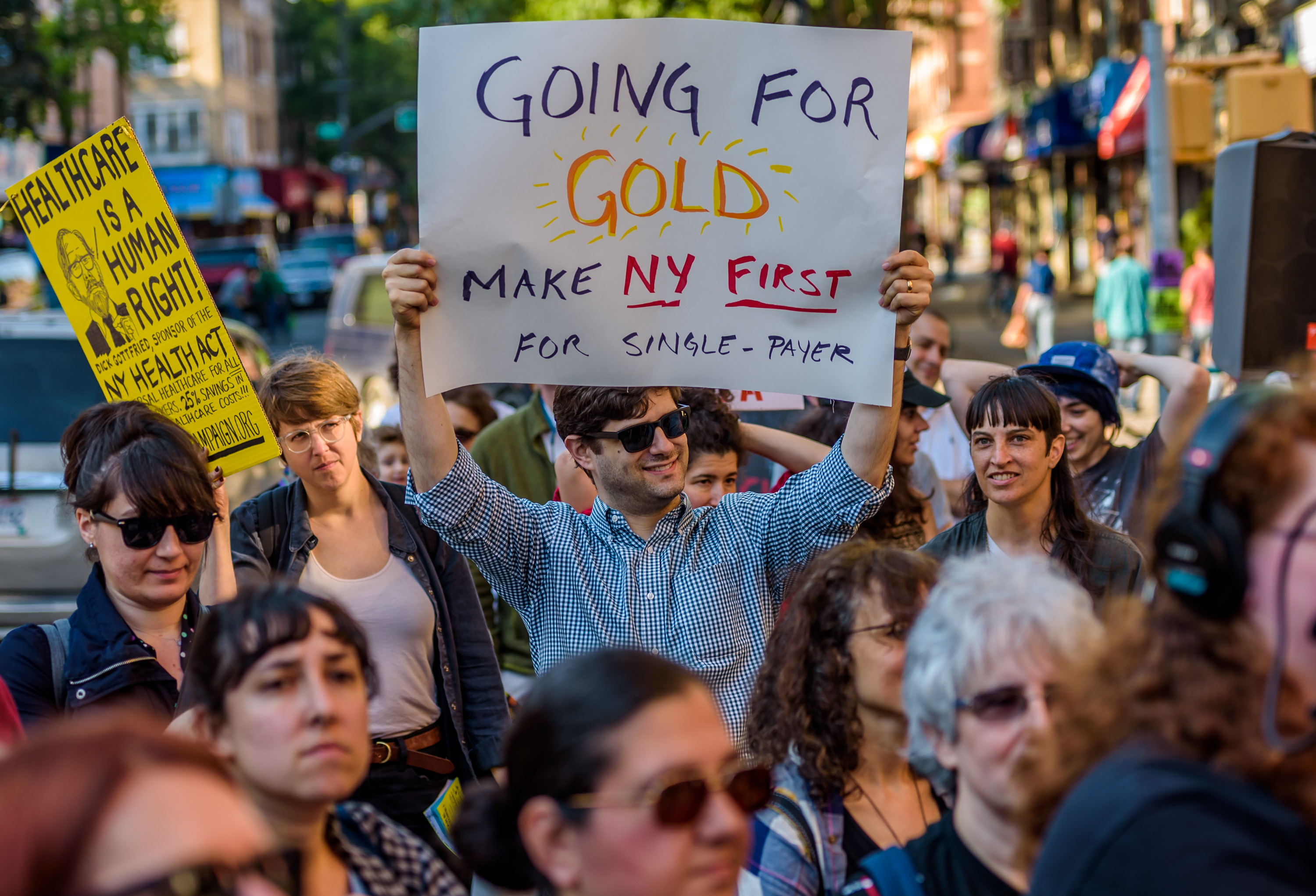 A proposed single-payer health care system in New York state is economically viable and could insure a million people currently without coverage, according to a study from RAND Corp. released Wednesday. (PHOTO CREDIT: Erik McGregor/Pacific Press/LightRocket via Getty Images)