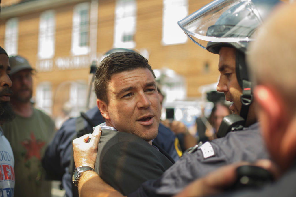 KESSLER AT LAST YEAR'S 'UNITE THE RIGHT' RALLY IN CHARLOTTESVILLE, VIRGINIA. (CREDIT: Shay Horse/NurPhoto via Getty Images)