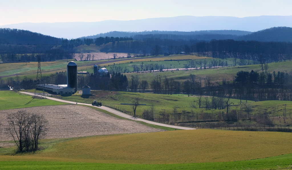 Dominion's 564-mile Atlantic Coast pipeline would come through Scott and Sally Shomo's farm, Shomo Ag LLC, just west of Staunton, Va. CREDIT: Norm Shafer/ For The Washington Post via Getty Images