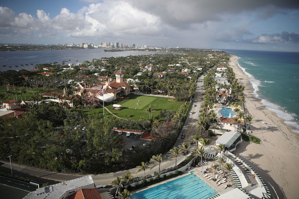 The Atlantic Ocean is seen adjacent to President Donald Trump's beach front Mar-a-Lago resort the day after Florida received an exemption from the Trump Administration's newly announced ocean drilling plan on January 11, 2018 in Palm Beach, Florida. CREDIT: Joe Raedle/Getty Images