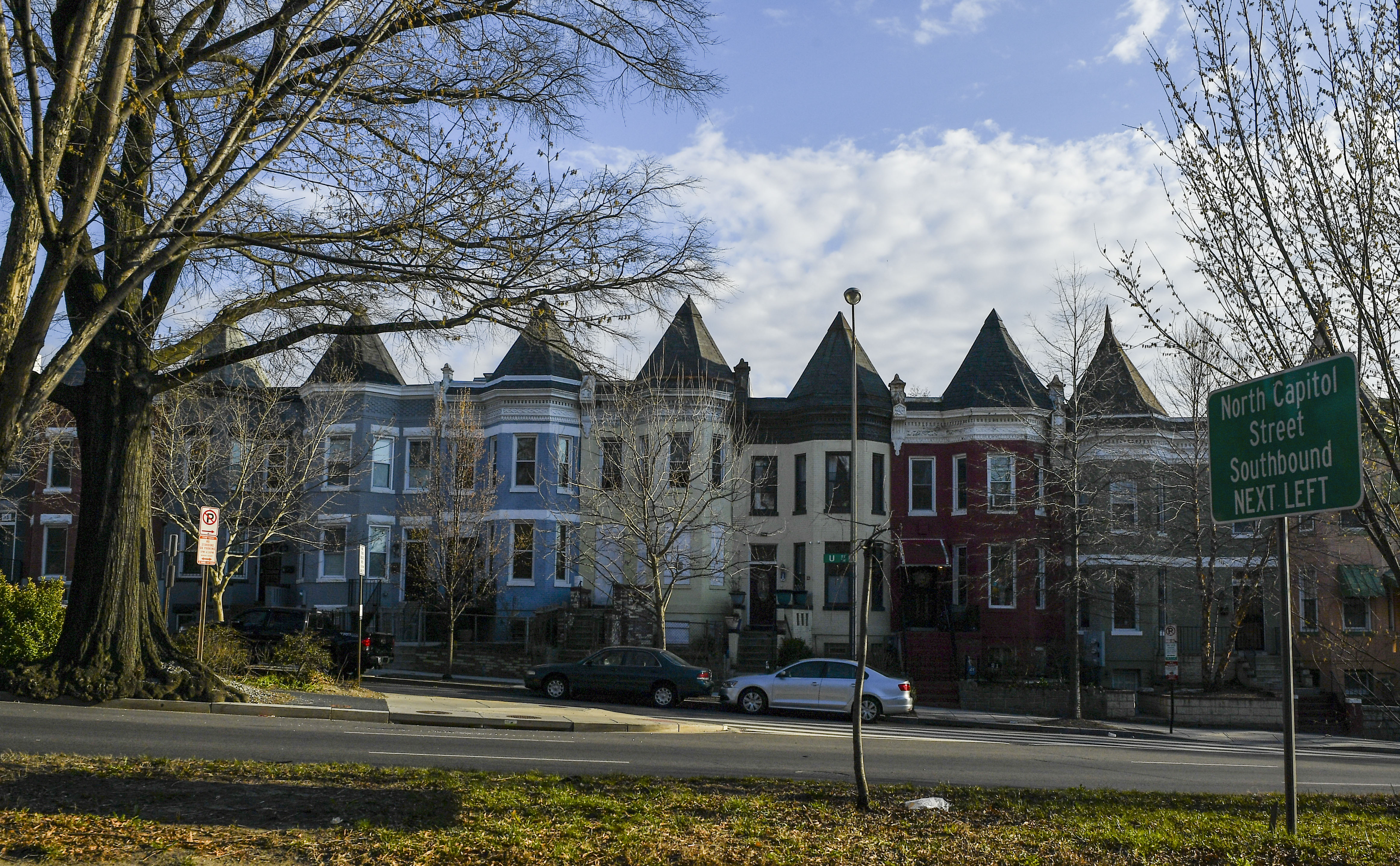 WASHINGTON, DC - MARCH 19: A group of row houses that face Rhode Island Ave. are seen in the Eckington neighborhood in NE on March 19, 2018 in Washington, D.C. (Photo by Ricky Carioti/The Washington Post via Getty Images)