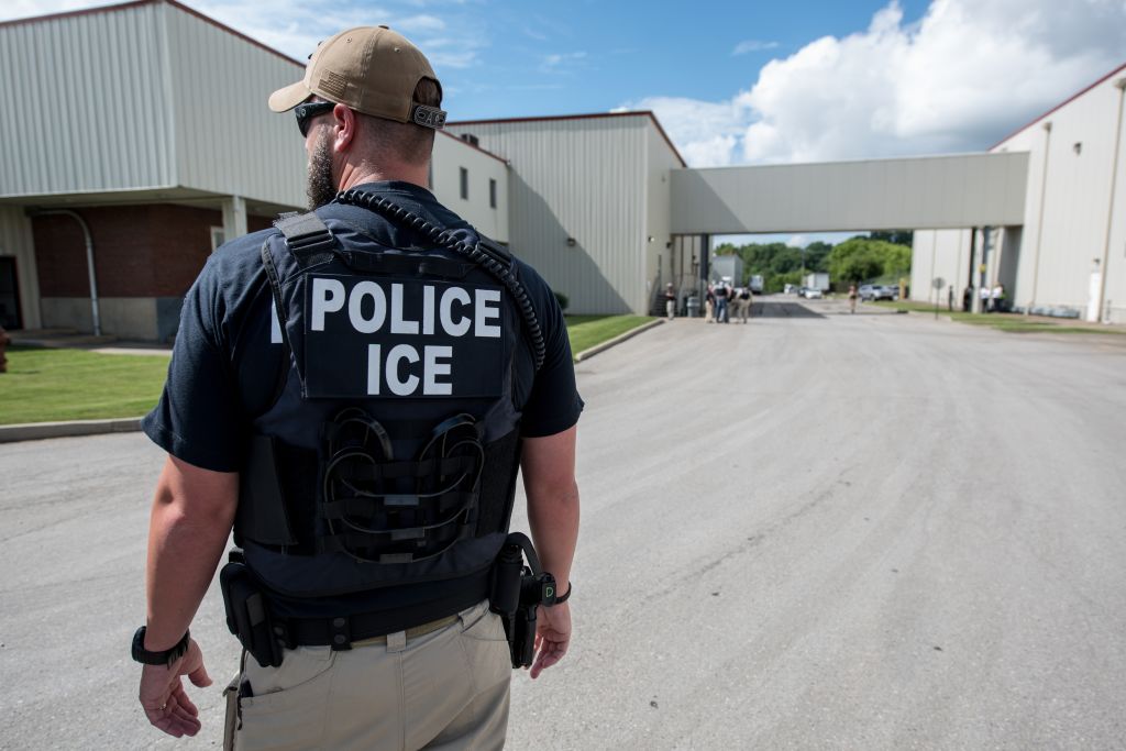 US Immigration and Customs Enforcement's (ICE) special agent preparing to arrest alleged immigration violators June 19, 2018. (Photo by Smith Collection/Gado/Getty Images)