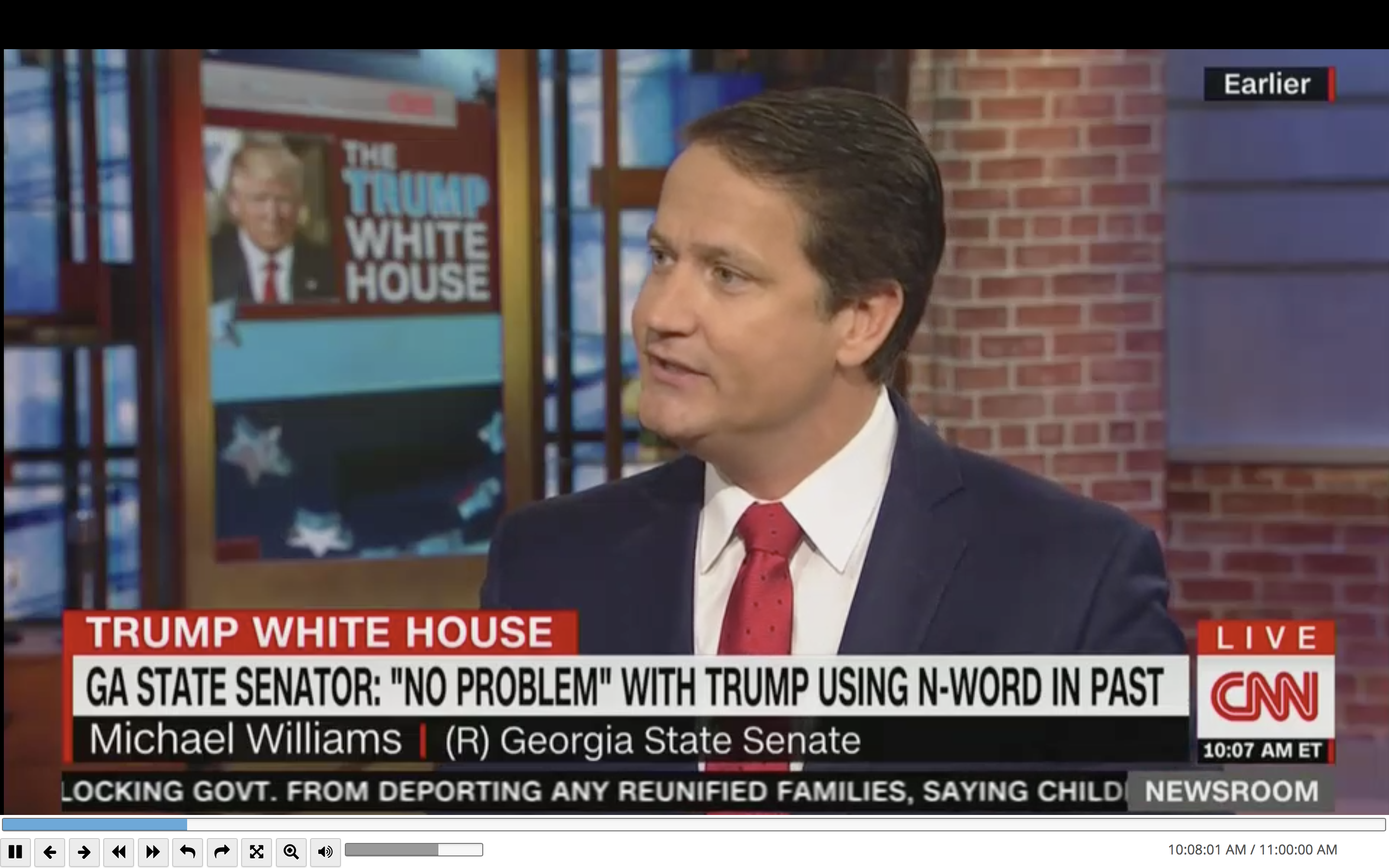 Screenshot of CNN's interview with Georgia state senator Michael Williams