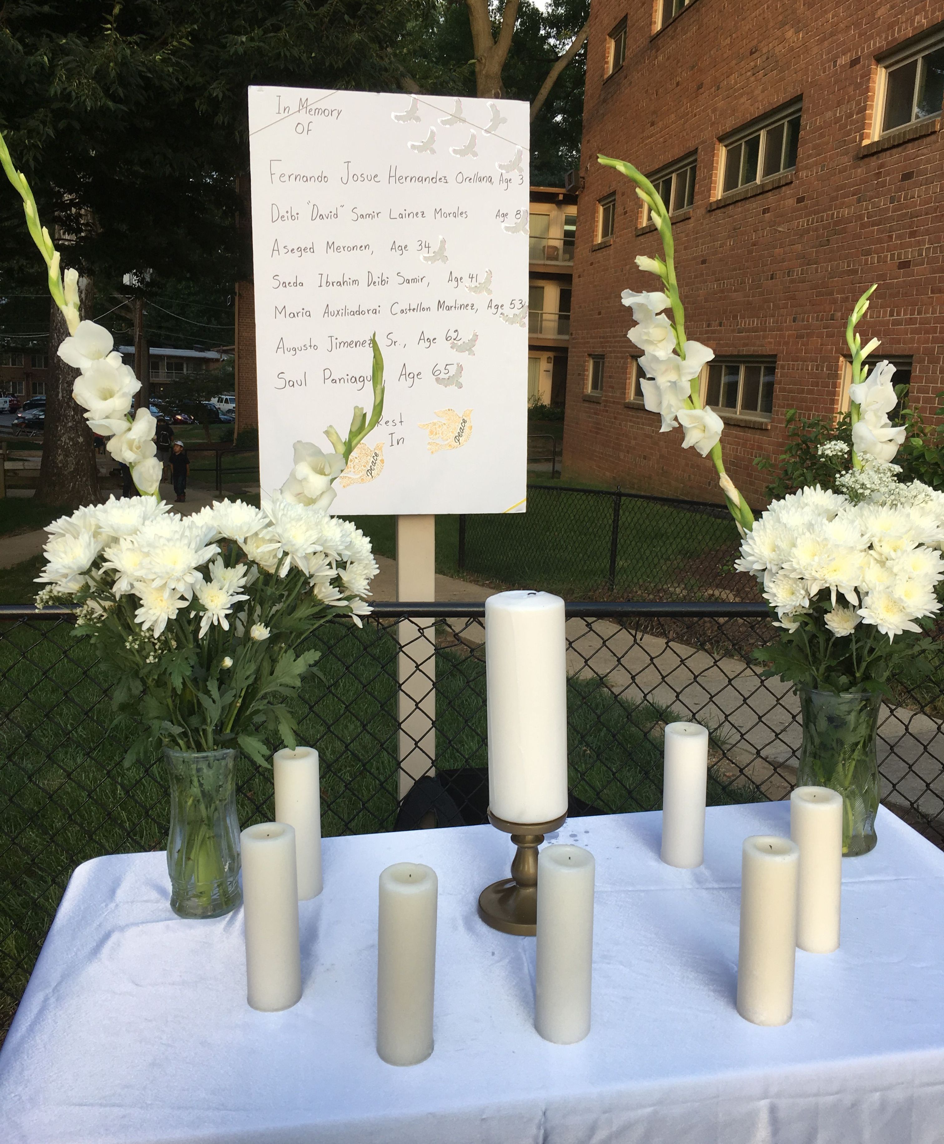 A vigil was held in Silver Spring, Maryland on August 10, 2018 on the two-year anniversary of a natural gas explosion and fire at the Flower Branch apartment complex. CREDIT: Mark Hand/ThinkProgress