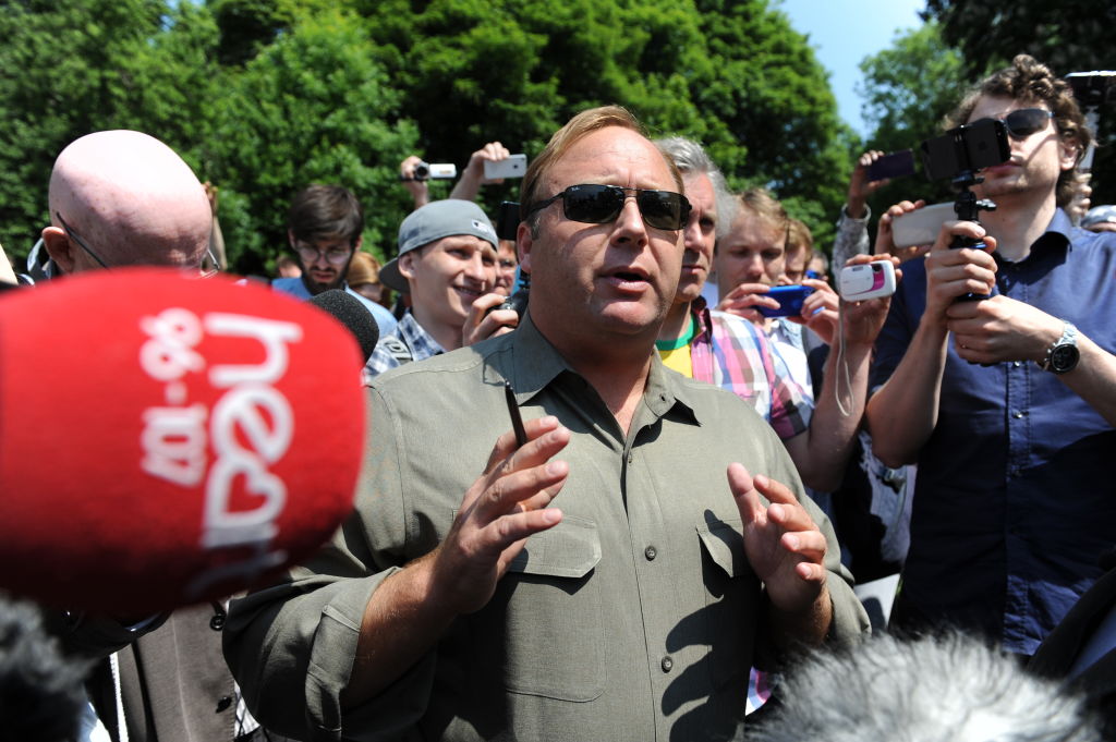 Twitter this week said it will not suspend radio host and right-wing conspiracy theorist Alex Jones from its platform, despite the fact that several of his tweets violated the company's community guidelines. (Photo credit: Nick Ansell/PA Images via Getty Images)