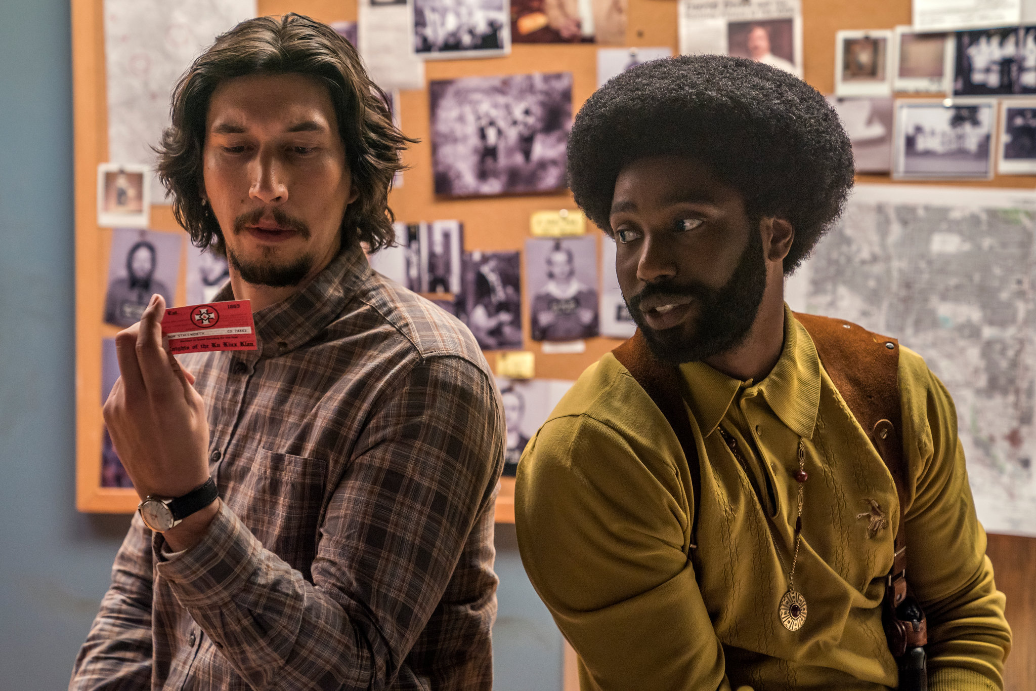 Adam Driver and John David Washington in "BlacKkKlansman." CREDIT: David Lee/Focus Features