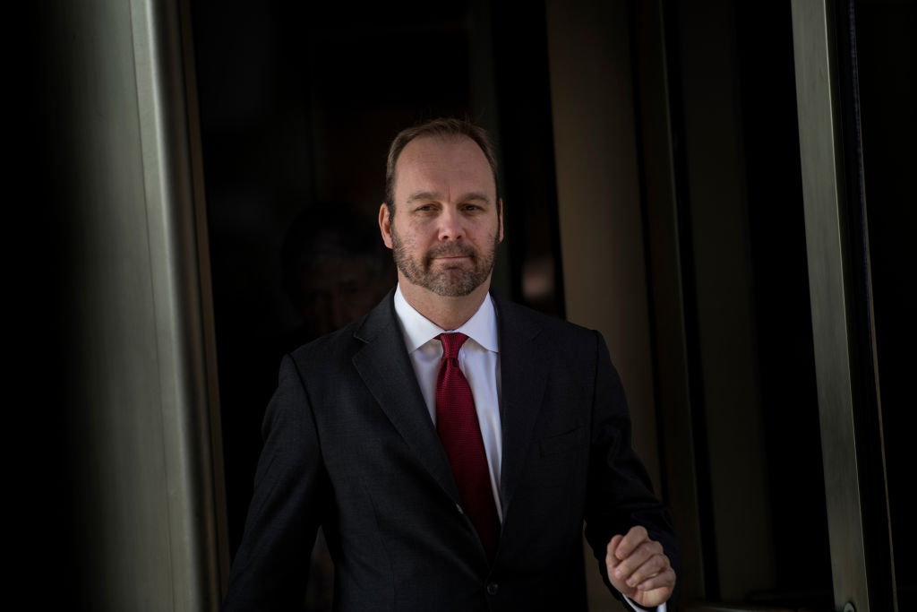 Former Trump campaign associate Rick Gates testified against his longtime business partner Paul Manafort on Monday, stating the two men had committed "crimes" together. (Photo credit: BRENDAN SMIALOWSKI/AFP/Getty Images)