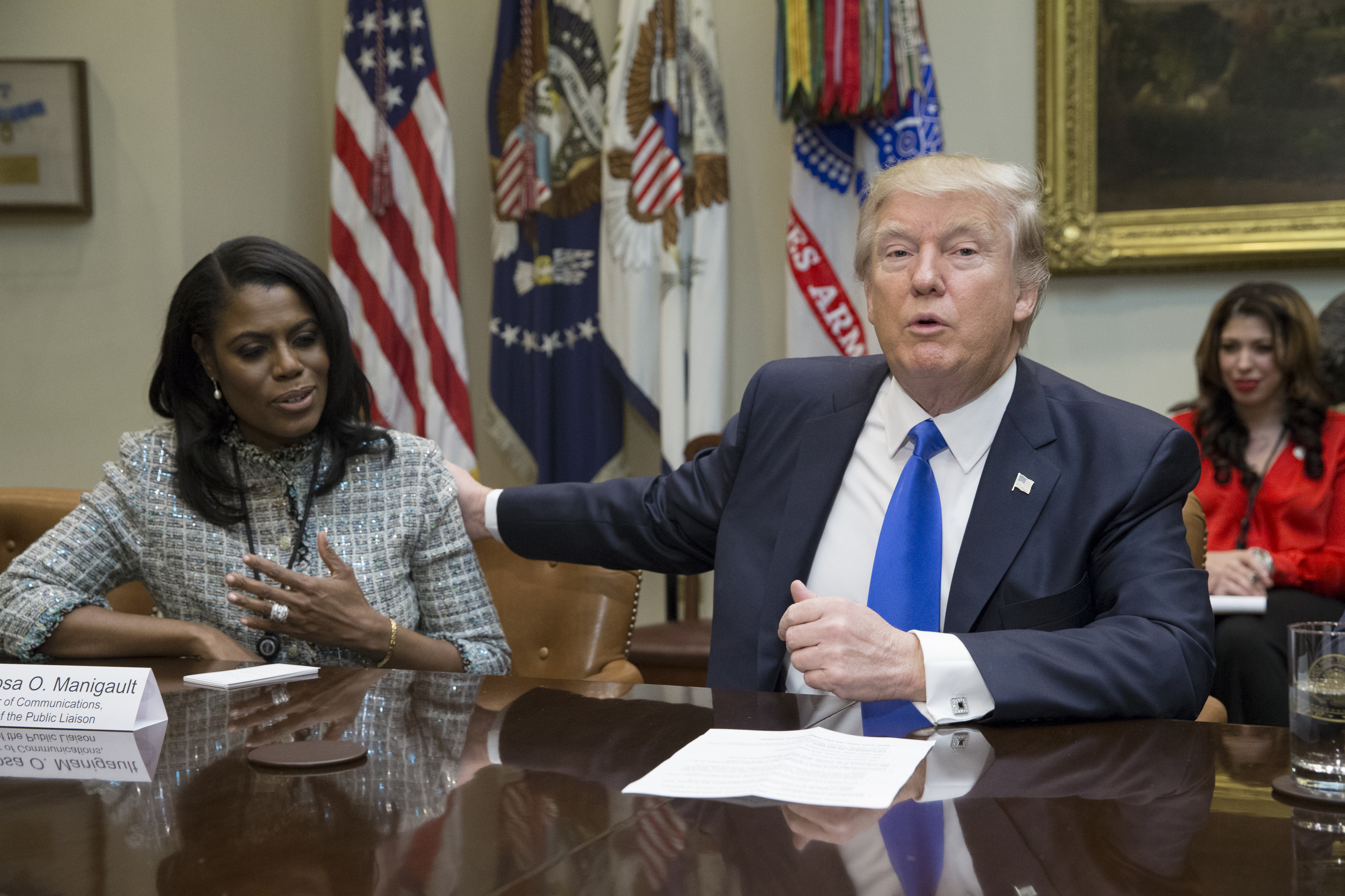 President Donald Trump and Omarosa Manigault, in happier times. (Photo by Michael Reynolds - Pool/Getty Images)