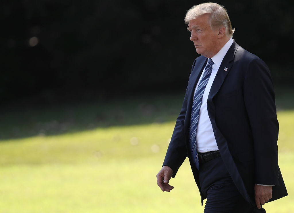Donald Trump departs the White House on September 6, 2018. (Win McNamee/Getty Images)
