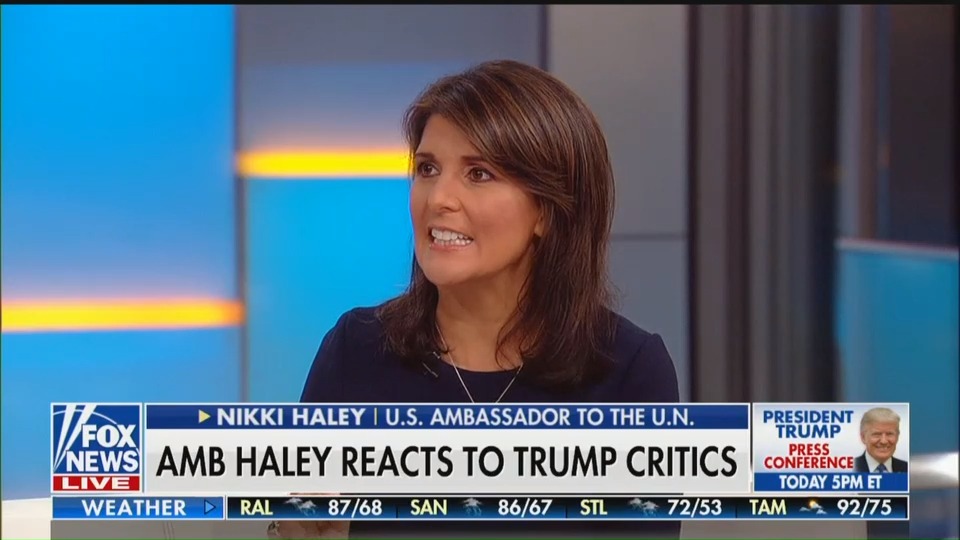 Trump's UN Ambassador Nikki Haley on Fox News