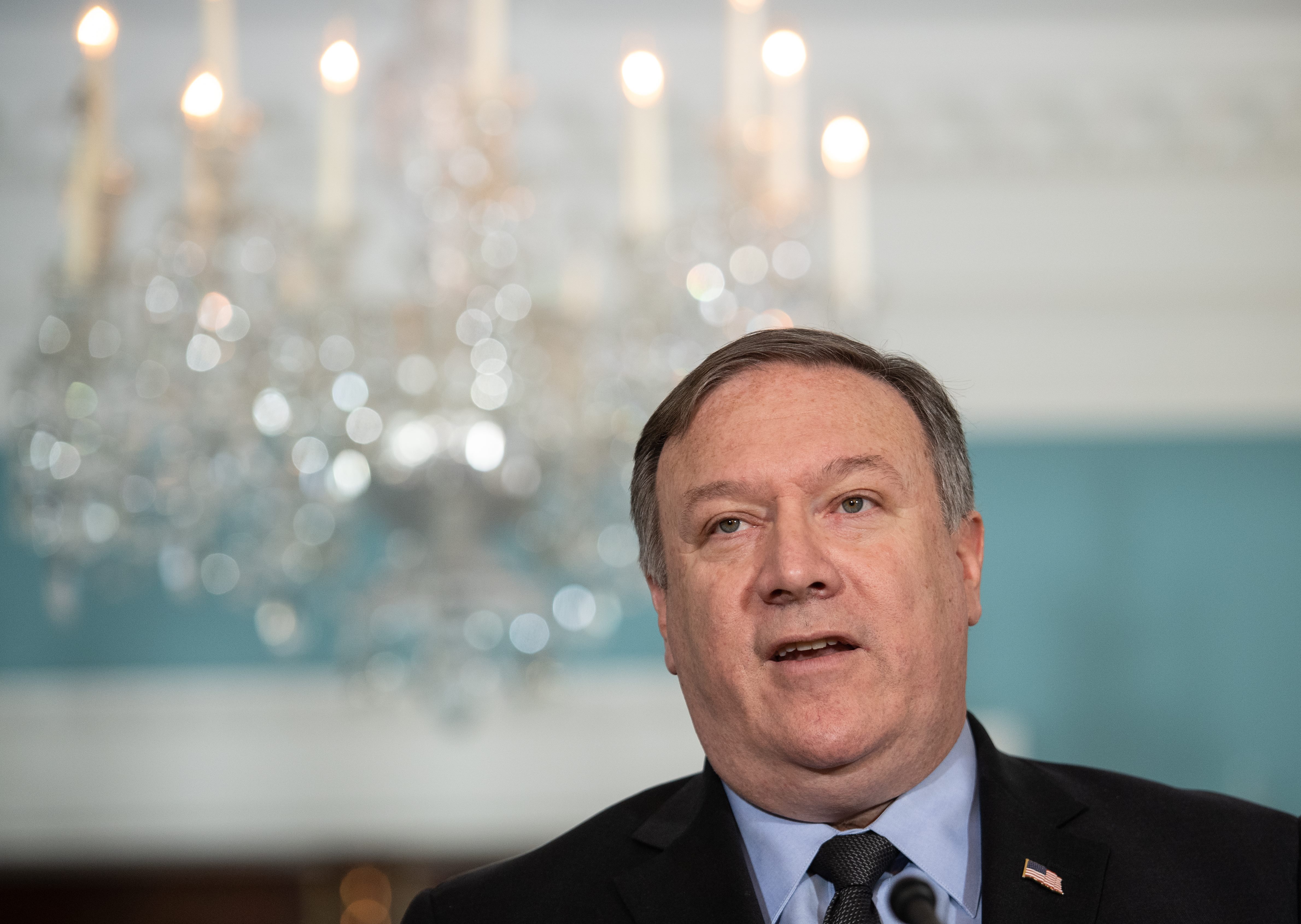 Secretary of State Mike Pompeo announced the Trump administration is slashing refugee admissions again. (CREDIT: NICHOLAS KAMM / AFP) (Photo credit should read NICHOLAS KAMM/AFP/Getty Images)