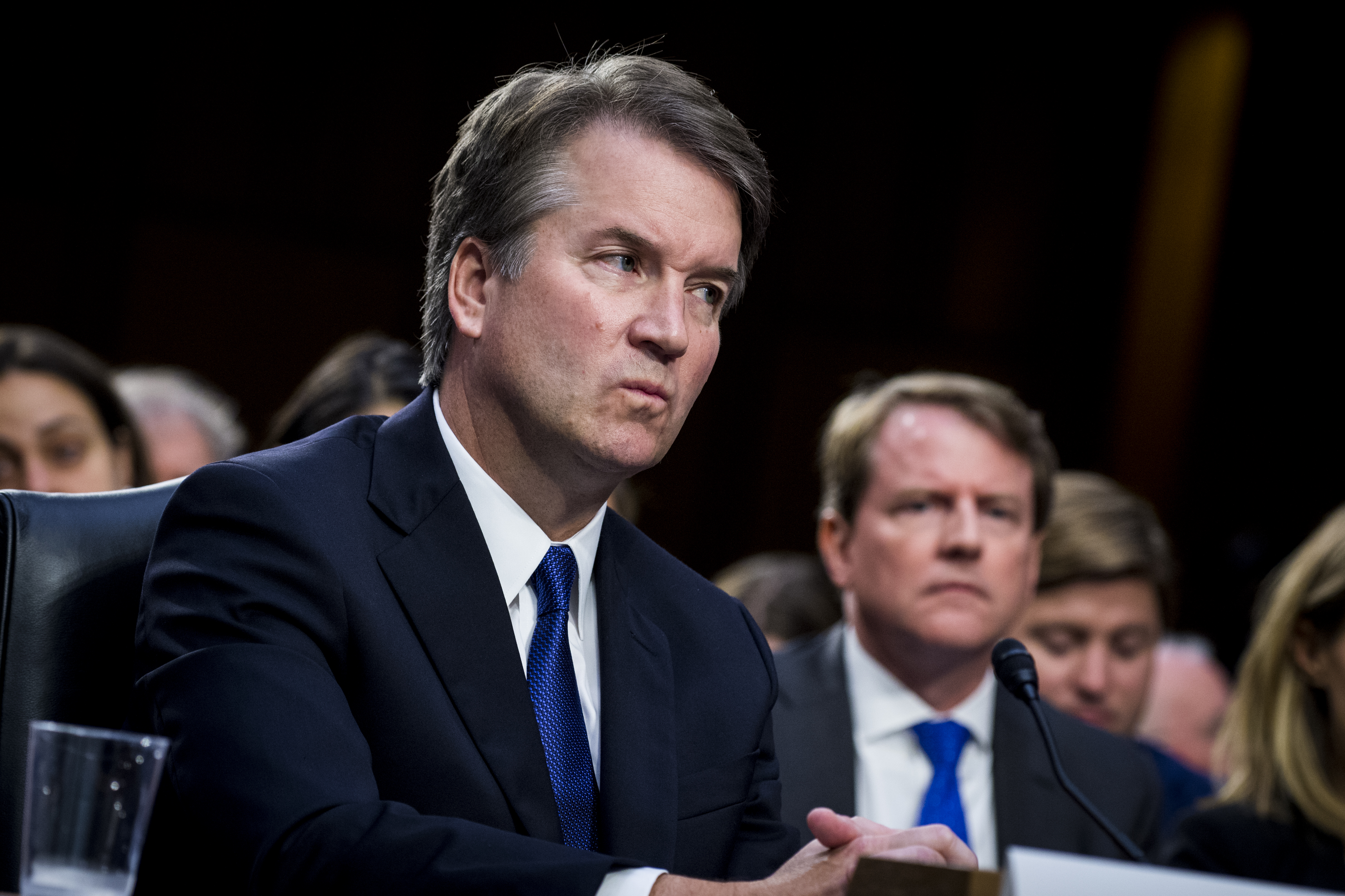 Supreme Court nominee Brett Kavanaugh prepares to the testify in front of the Senate Judiciary Committee in the Hart Senate Office Building Tuesday Sept. 4, 2018. CREDIT: Sarah Silbiger/CQ Roll Call/Getty Images.