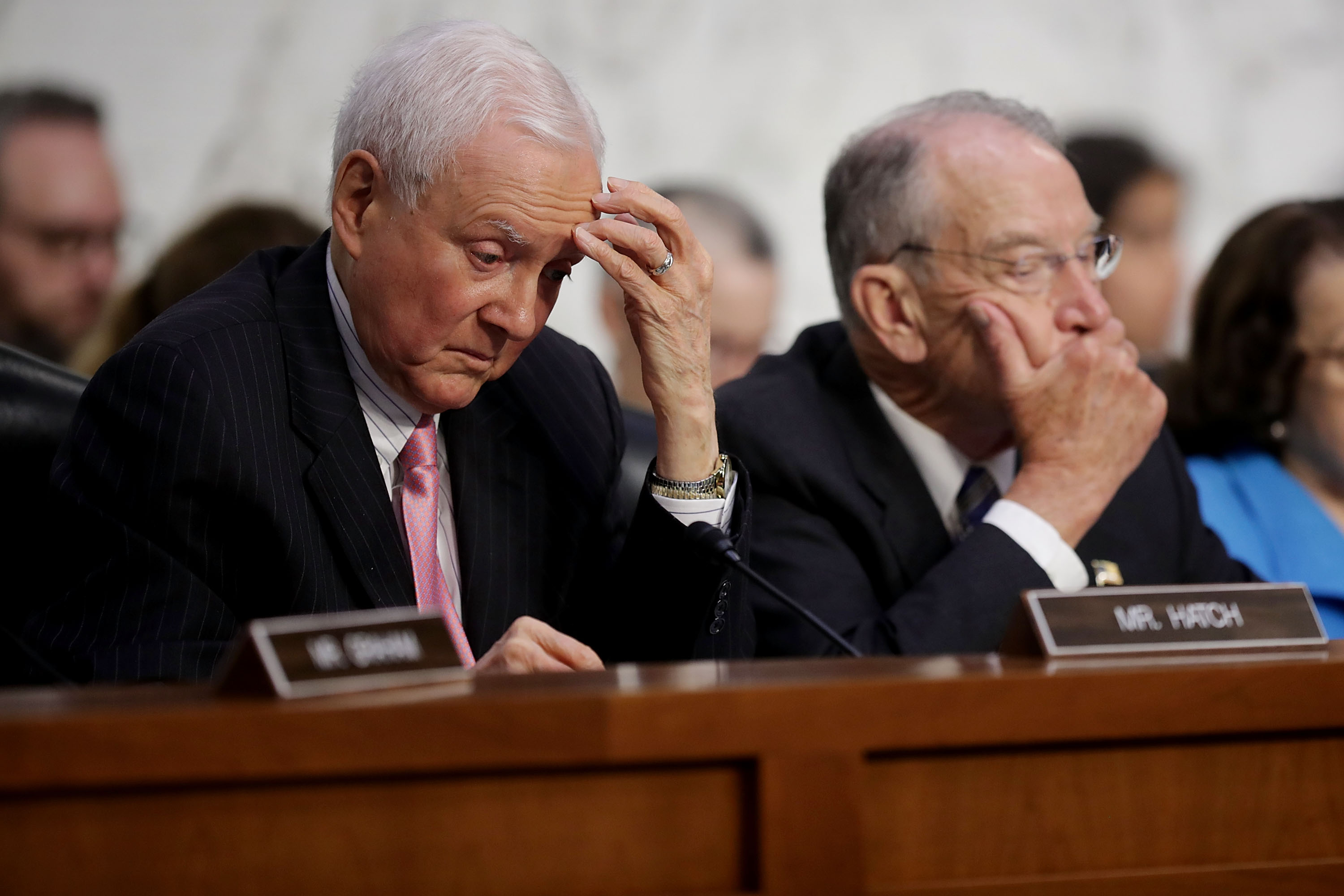 Sen. Orrin Hatch (R-UT) said Monday the Senate should consider who Kavanaugh is "today" even if attempted rape allegation is credible. CREDIT: Chip Somodevilla/Getty Images